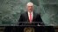 Miguel Díaz-Canel se dirige al Foro de las Naciones Unidas para el Desarrollo Sostenible, este lunes 18 de septiembre de 2023. (Foto AP/Richard Drew)