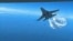 Esta foto tomada de un video divulgado el jueves 16 de marzo de 2023 muestra un Su-27 ruso acercándose a la parte trasera del dron MQ-9 y comenzando a liberar combustible a medida que pasa, sobre el Mar Negro, dijo el Pentágono. Cortesía: VOA.