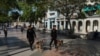 Boinas negras con perros recorren el Paseo del Prado en el primer aniversario del estallido del 11 de julio.