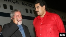 Foto Archivo. 15 de enero de 2009, Luiz Inacio Lula Da Silva y Nicolás Maduro en "La Chinita" de Maracaibo.