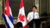 El primer ministro Trudeau ofrece una conferencia en el Aula Magna de la Universidad de La Habana en noviembre del 2016.