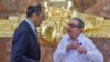 Raúl Castro y el canciller ruso Sergei Lavrov durante la ceremonia de inauguración de la restaurada Estatua de la República.