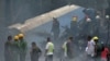 Vista de los rescatistas tras el accidente aéreo del 18 de mayo de 2018.