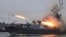 Un buque ruso en Baltiysk dispara misiles el 31 de julio de 2022. (Reuters/Vitaly Nevar).